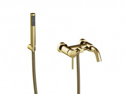 BESCO - Nástěnná vanová baterie ILLUSION Zlatá broušená s příslušenstvím (BABWISBZ)