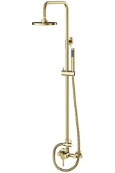 BESCO - Nástěnný sprchový set DECCO/ILLUSION zlatá broušená (BABPDINBZ)