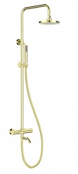BESCO - Nástěnný termostatický sprchový a vanový set VEO zlatá lesklá (BABPVNTIJZ)