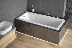 BESCO - Obdélníková vana MODERN SLIM - Nožičky k vaně - Bez nožiček, Rozměr vany - 150 × 70  (VANMOD15SLIM)