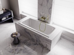 BESCO - Obdélníková vana TALIA SLIM - Nožičky k vaně - S nožičkami, Rozměr vany - 170 × 75  (VANTAL17SLIM+OLVPINOZ)