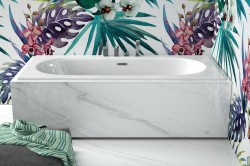 BESCO - Obdélníková vana VITAE SLIM+ - Barva sifonu - Černá, Nožičky k vaně - Bez nožiček, Rozměr vany - 160 × 75  (VANVIT16SLIMPLB)