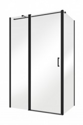 BESCO - Pevná stěna EXO-CH BLACK - Barva rámu - Černá, Rozměr A - 100, Rozměr C - 190, Směr zavírání - Univerzální Levé / Pravé, Výplň - Čiré bezpečnostní sklo - 6 mm (BCEXOCH100BC)