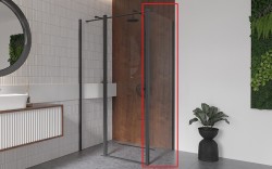 BESCO - Pevná stěna EXO-CH BLACK - Barva rámu - Černá, Rozměr A - 80, Rozměr C - 190, Směr zavírání - Univerzální Levé / Pravé, Výplň - Čiré bezpečnostní sklo - 6 mm (BCEXOCH80BC)