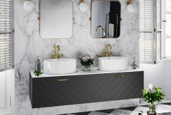 BESCO - Spodní skříňka FLOO černá matná - Barva - Černá , Madla - Černá, Rozměr A - 60, Rozměr B - 50, Rozměr C - 40, Způsob provedení - Levá varianta (NASUF654NCL)