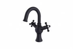 BESCO - Stojánková umyvadlová baterie RETRO II Černá (BABURIICZ)