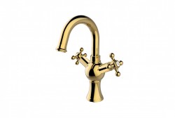BESCO - Stojánková umyvadlová baterie RETRO II Zlatá (BABURIIZL)