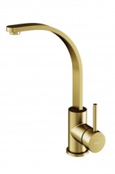 BESCO - Vysoká stojánková umyvadlová baterie DECCO I Zlatá broušená (BABUDIBZ)