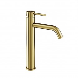 BESCO - Vysoká stojánková umyvadlová baterie VEO I zlatá broušená barva (BABUVIBZ)