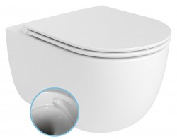 Bruckner - GLANZ závěsná WC mísa, Vortex Rimless, 36x52,5cm, bílá (201.336.4)