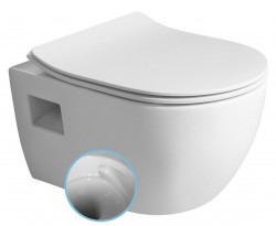 Bruckner - LUNA závěsná WC mísa, Vortex Rimless, 35,5x49cm, bílá (201.331.4)