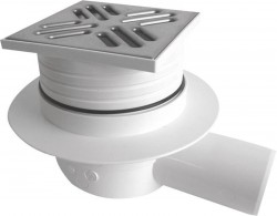 Bruckner - Podlahová vpust 105x105 boční, DN50, mřížka nerez lesk (183.018.0)