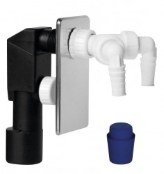 Bruckner - Podomítkový pračkový sifon, 2 přípojky, DN40/50, nerez lesk (168.452.3)