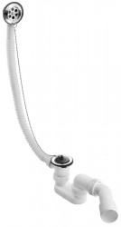 Bruckner - Vanová souprava se zátkou na řetízku, L-700, DN40/50, nerez lesk (164.141.2)