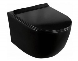 CALANI - Závěsná WC mísa LOYD černá včetně sedátka (CAL-C0020)