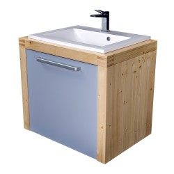 CEDERIKA - Bern  umyvadlová skříňka masiv smrk natur lak MDF lak , ral 7040 šíře 70 (CB.U1B.121.070)