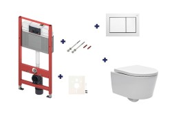 Cenově zvýhodněný závěsný WC set TECE do lehkých stěn / předstěnová montáž + WC SAT Brevis SIKOTS2W0 (SIKOTS2W0)