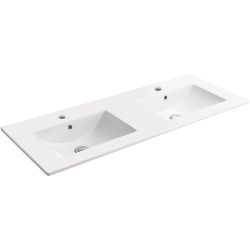 CERANO - Dvojumyvadlo keramické Todo - nábytkové - bílá lesklá - 121x46,5  (CER-431602)