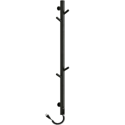 CERANO - Elektrický sušák ručníků Ramus, s displejem - 160W - černá strukturovaná matná - 1400x30 mm (CER-683554)