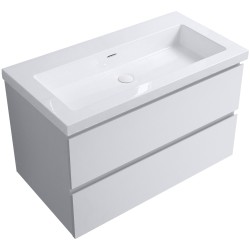 CERANO - Koupelnová skříňka Carole - bílá matná + umyvadlo z lit. mramoru Ovo - bílá lesklá - 100,5x53x46,5  (CER-979930)