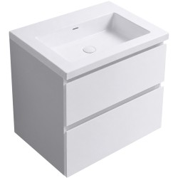 CERANO - Koupelnová skříňka Carole - bílá matná + umyvadlo z lit. mramoru Ovo - bílá lesklá - 50,5x53x46,5  (CER-043983)
