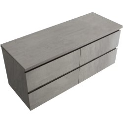 CERANO - Koupelnová skříňka Carole + deska pod umyvadlo Navira Pro - 36 mm - betonově šedá - 120x51,6x46  (CER-668243)