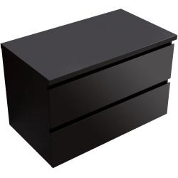 CERANO - Koupelnová skříňka Carole + deska pod umyvadlo Navira Pro - 36 mm - černá matná - 100x51,6x46  (CER-668282)