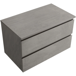 CERANO - Koupelnová skříňka Carole + deska pod umyvadlo Navira Slim - 18 mm - betonově šedá - 100x49,8x46  (CER-8050BD82982)