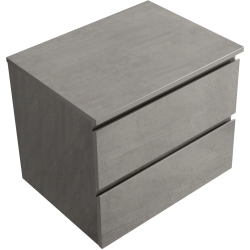CERANO - Koupelnová skříňka Carole + deska pod umyvadlo Navira Slim - 18 mm - betonově šedá - 60x49,8x46  (CER-8050BD82985)