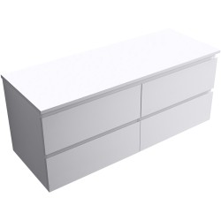 CERANO - Koupelnová skříňka Carole + deska pod umyvadlo Navira Slim - 18 mm - bílá matná - 120x49,8x46  (CER-476351)