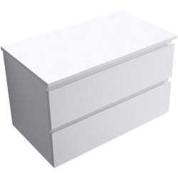 CERANO - Koupelnová skříňka Carole + deska pod umyvadlo Navira Slim - 18 mm - bílá matná - 80x49,8x46  (CER-476294)