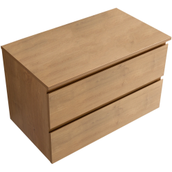 CERANO - Koupelnová skříňka Carole + deska pod umyvadlo Navira Slim - 18 mm - dub medový - 100x49,8x46  (CER-476405)