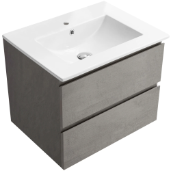 CERANO - Koupelnová skříňka Carole + keramické umyvadlo Todo - betonově šedá - 61x50x46,5  (CER-8050BD82989)