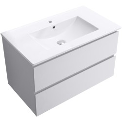 CERANO - Koupelnová skříňka Carole + keramické umyvadlo Todo - bílá matná - 81x50x46,5  (CER-476309)