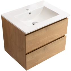 CERANO - Koupelnová skříňka Carole + keramické umyvadlo Todo - dub medový - 61x50x46,5  (CER-476336)