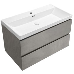 CERANO - Koupelnová skříňka Carole - keramické umyvadlo Viano - betonově šedá - 100,9x62,6x46,5  (CER-210960)