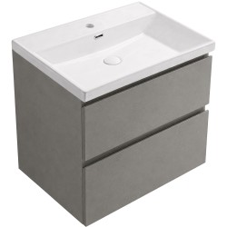CERANO - Koupelnová skříňka Carole - keramické umyvadlo Viano - betonově šedá - 50,8x62,5x46,4  (CER-879613)