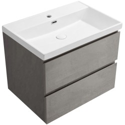CERANO - Koupelnová skříňka Carole - keramické umyvadlo Viano - betonově šedá - 60,9x62,5x46,5  (CER-250506)