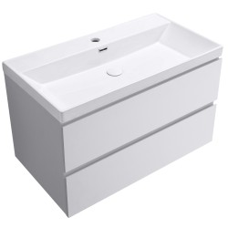 CERANO - Koupelnová skříňka Carole - keramické umyvadlo Viano - bílá matná - 100,9x62,6x46,5  (CER-090411)