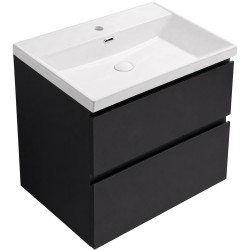 CERANO - Koupelnová skříňka Carole - keramické umyvadlo Viano - černá matná - 50,8x62,5x46,4  (CER-700377)
