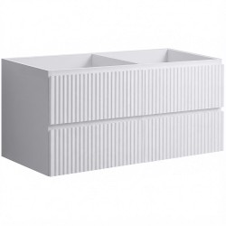 CERANO - Koupelnová skříňka pod umyvadlo Carole - bílá matná rýhovaná - 119x48x45  (CER-674935)