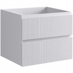 CERANO - Koupelnová skříňka pod umyvadlo Carole - bílá matná rýhovaná - 59x48x45  (CER-674926)