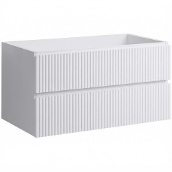 CERANO - Koupelnová skříňka pod umyvadlo Carole - bílá matná rýhovaná - 79x48x45  (CER-674929)
