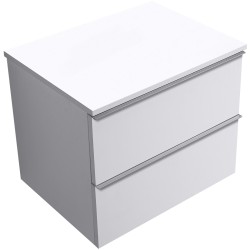 CERANO - Koupelnová skříňka Velora - bílá matná, úchytka chromová + deska pod umyvadlo Navira Slim - 18 mm - 70x54,8x46,5  (CER-664735)
