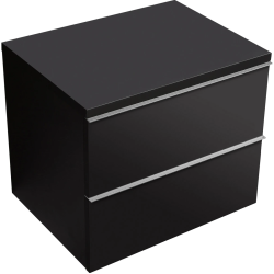 CERANO - Koupelnová skříňka Velora - černá matná, úchytka chromová + deska pod umyvadlo Navira Pro - 36 mm - 60x56,6x46,5  (CER-668639)