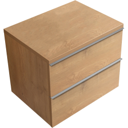 CERANO - Koupelnová skříňka Velora - dub medový, úchytka chromová + deska pod umyvadlo Navira Pro - 36 mm - 70x56,6x46,5  (CER-668612)