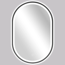CERANO - Koupelnové LED zrcadlo Alto, kovový rám - černá matná - 40x60  (CER-NT8144G-40X60)