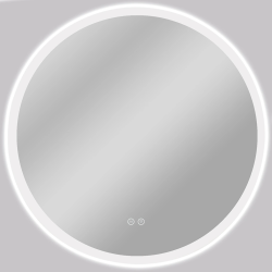 CERANO - Koupelnové LED zrcadlo Blanco, akrylátový rám - bílá lesklá - Ø 50  (CER-541630)