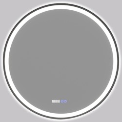CERANO - Koupelnové LED zrcadlo Rivo, kovový rám - černá matná - Ø 60  (CER-NT8232A60)