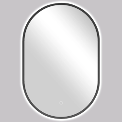 CERANO - Koupelnové LED zrcadlo Valto, kovový rám - černá matná - 40x60  (CER-NT8144D-40X60)
